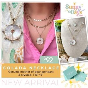 Park Lane Colada Necklace with Mother of Pearl and Crystals